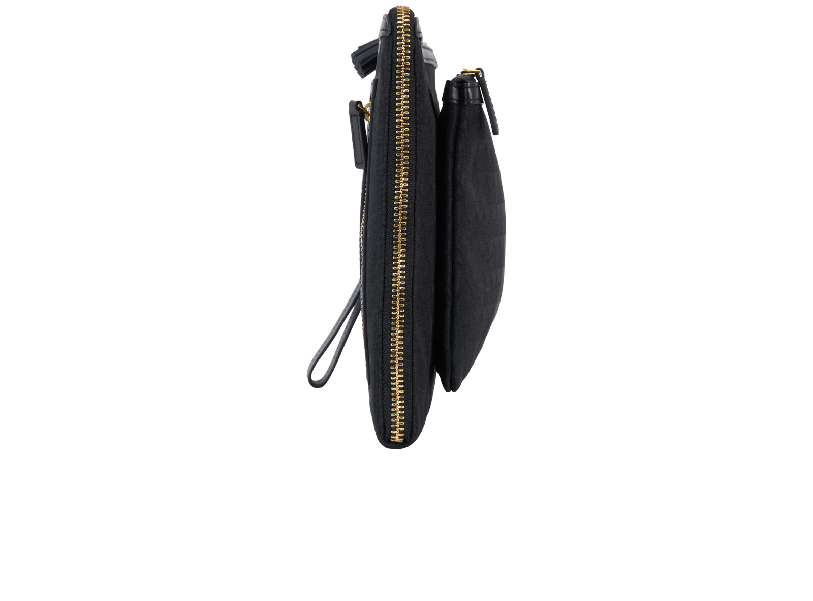 Anya Hindmarch Logo Journey Essential Pouch, &pound;175, Accessories, Black, Nylon, Side view